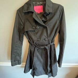 Betsey Johnson Black Belted Coat size M